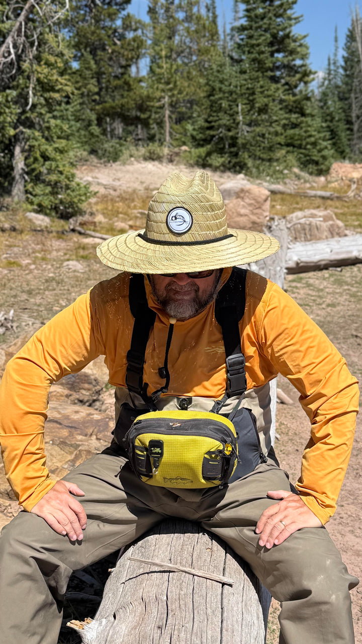 Fly Fish Food Logo Straw Hat