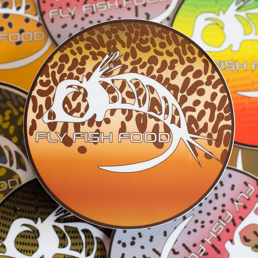 Fly Fish Food Sticker - Tiger Trout (4")