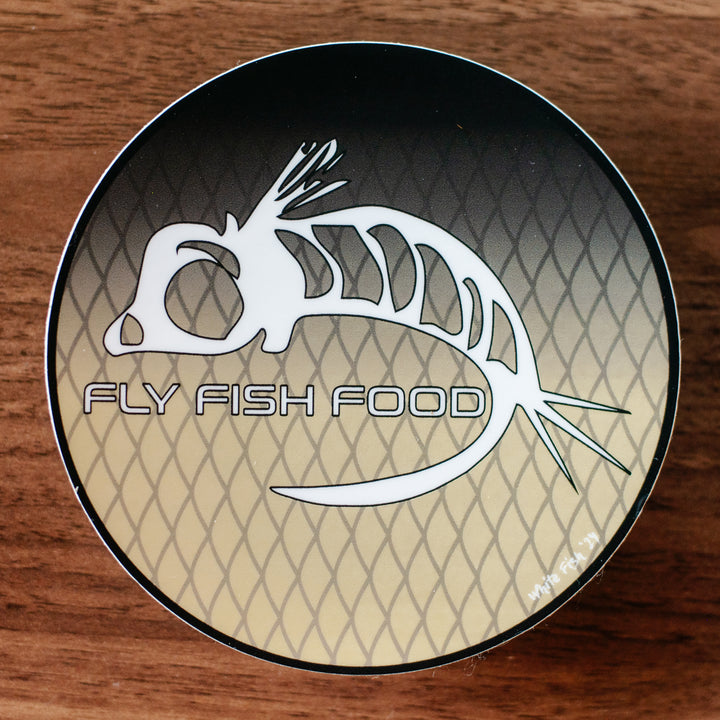 Fly Fish Food Sticker - White Fish (4")