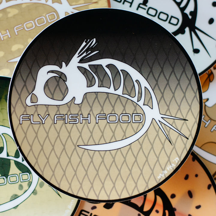 Fly Fish Food Sticker - White Fish (4")