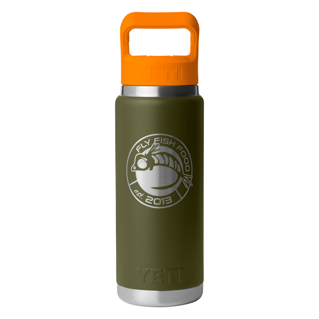YETI Rambler 26 oz Straw Bottle - Fly Fish Food Logo