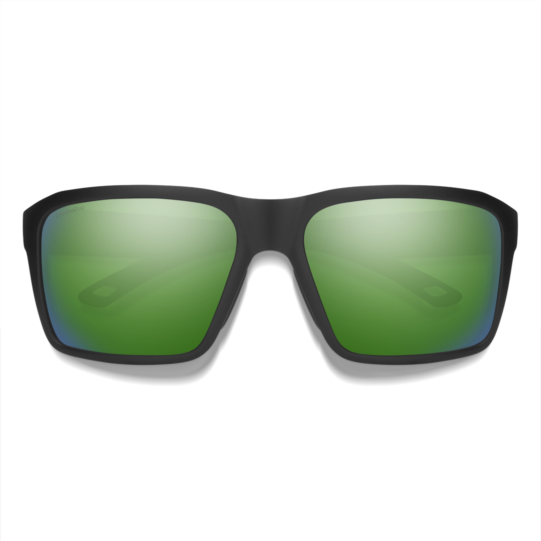 Backcast Matte Black / ChromaPop Polarized Green Mirror