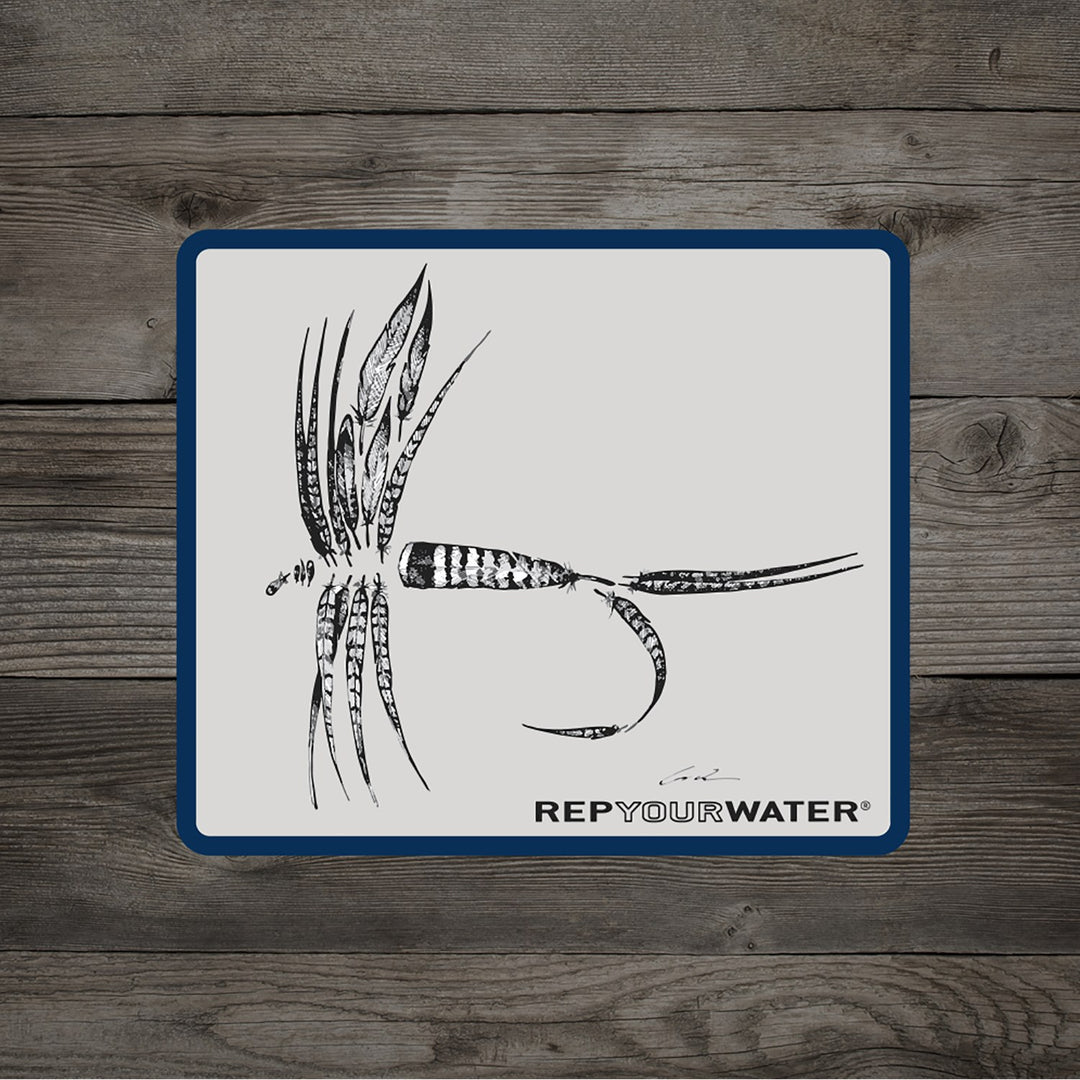 RepYourWater Sticker, Feather Dry Fly