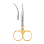 Hair Scissor, 4-1/2", Gold Loops, Curved