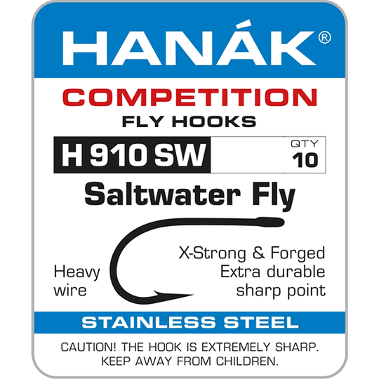 Hanak H 910SW Saltwater Stainless Barbed Hooks - Hooks & Shanks - Fly Fish Food