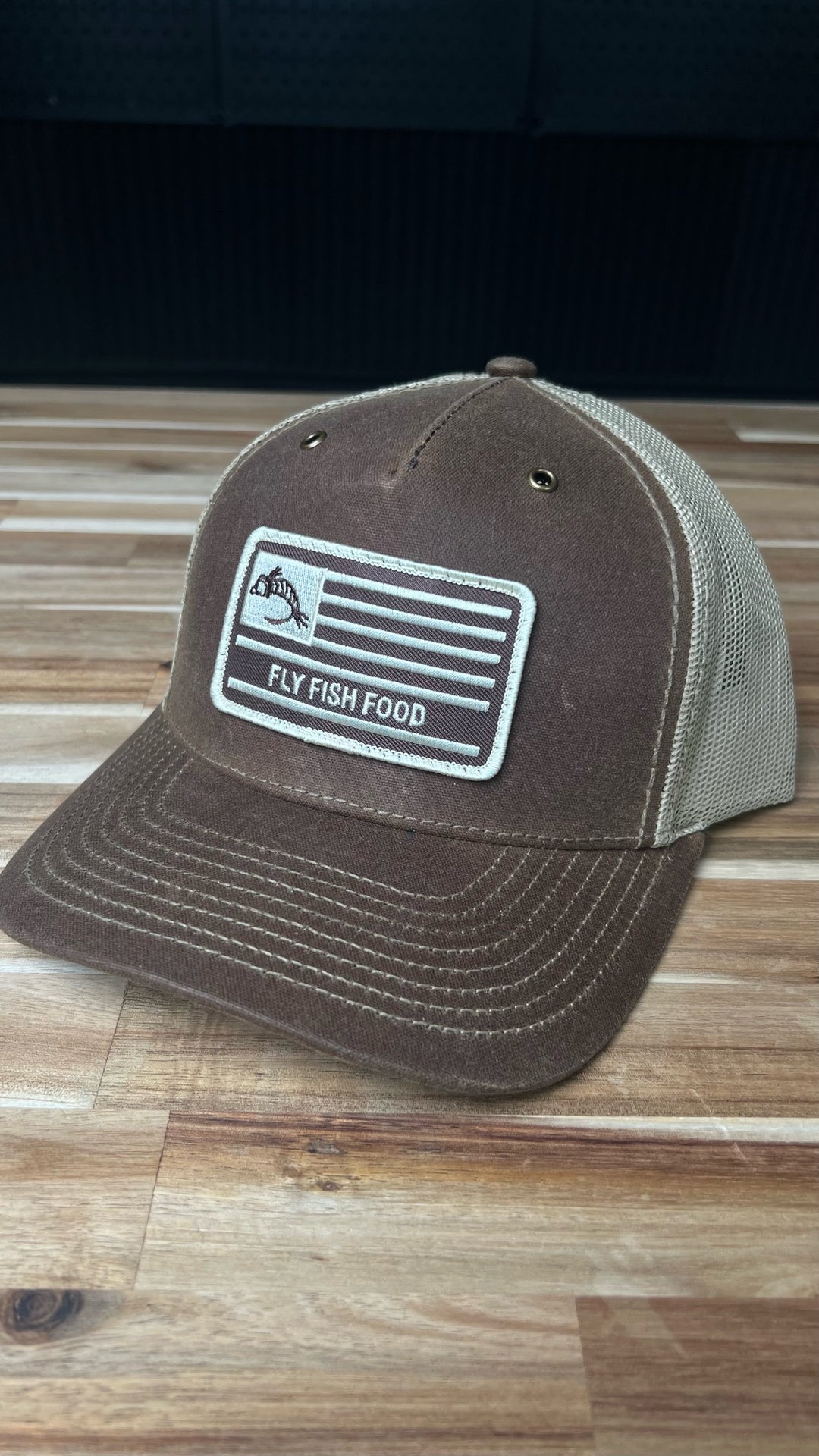 Fly Fish Food America Flag Hat - Brown Classic Waxed