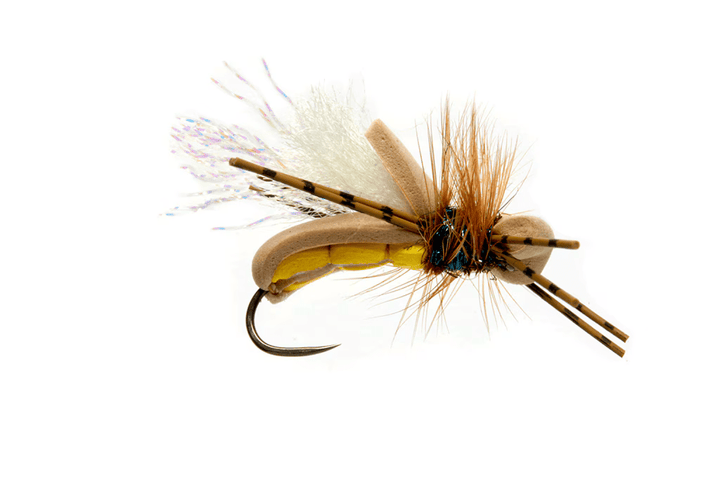 Bubba's Foam Assassin Tan & Yellow Barbless - Flies - Fly Fish Food