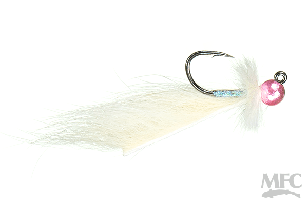 Mayer's Jig Mini Leech Lucent - White/Pink - Flies - Fly Fish Food