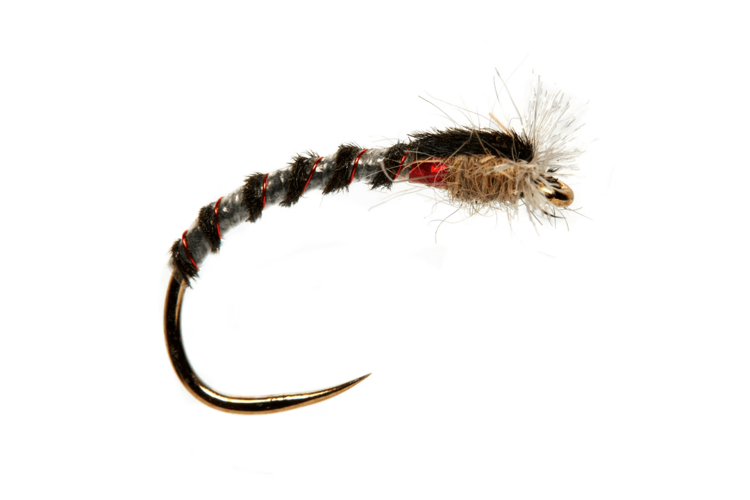 barb less fishing lure Slow Sink Buzzer Black Barbless Sz. 12