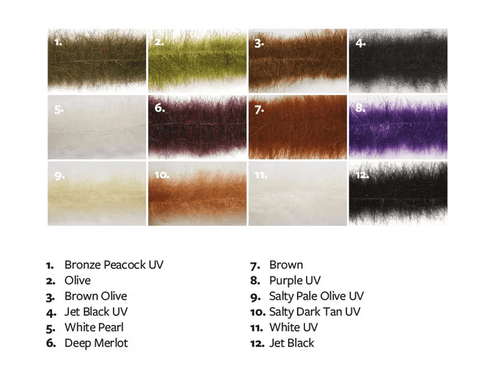 Fulling Mill Voodoo Brush Medium - Synthetic Fibers & Flash - Fly Fish Food