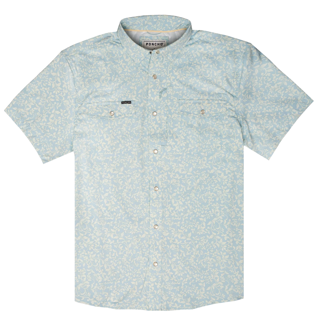 Poncho - The Pinos Altos - Blue Western Flower Print