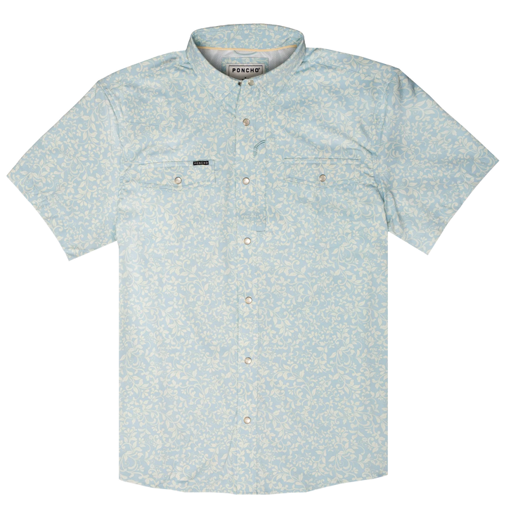Poncho - The Pinos Altos - Blue Western Flower Print