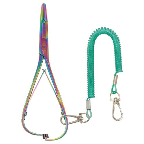 Mitten Scissor Clamp, 5-1/2", Prism Finish, Straight, (1/2) (Bungee Lanyard Included)