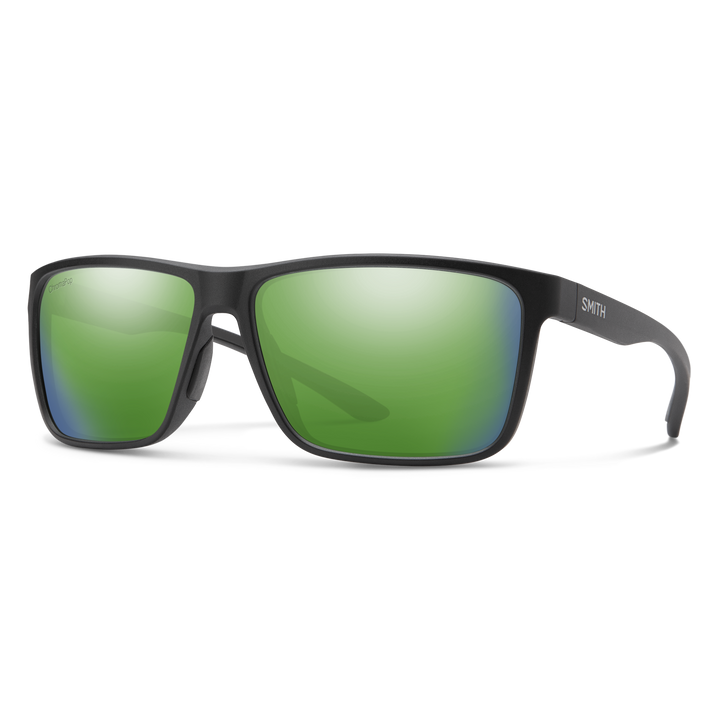 Riptide Matte Black / ChromaPop Polarized Green Mirror