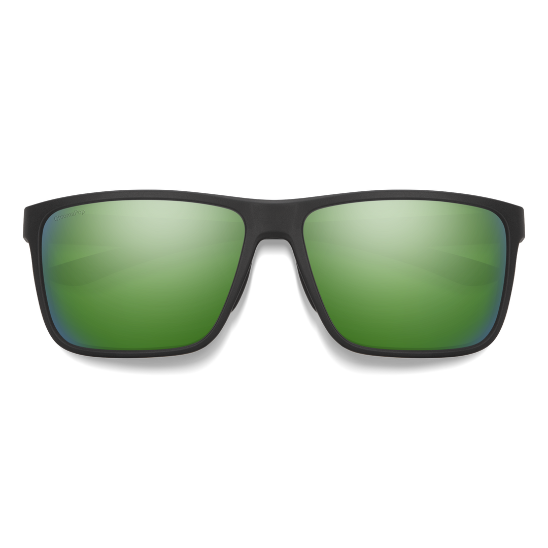Riptide Matte Black / ChromaPop Polarized Green Mirror