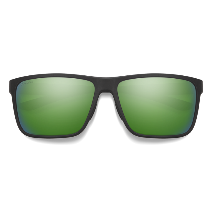 Riptide Matte Black / ChromaPop Polarized Green Mirror