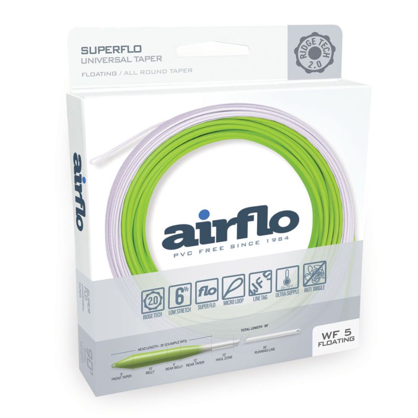 Airflo Superflo Ridge 2.0 Universal Taper - Chartreuse/White - Fly Lines - Fly Fish Food
