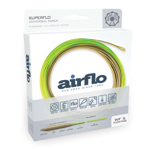 Airflo【エアフロ】フライライン ◆リッジ2.0 パワーテーパーWF4F Airflo Superflo Ridge 2.0 Universal Taper - Moss Olive/Chartreuse