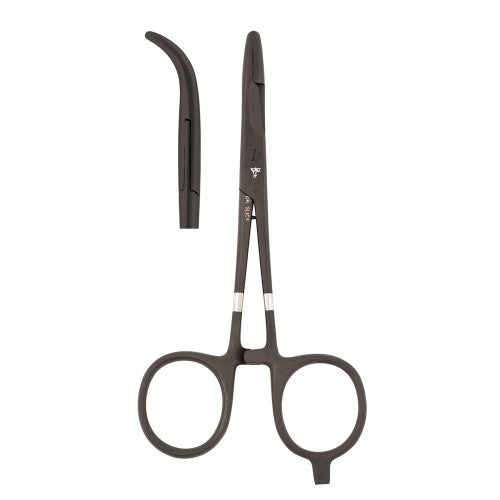 Scissor Clamp, 5-1/2", Black, Curved, 1/2