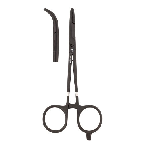 Scissor Clamp, 6-1/2", Black, Curved, 1/2