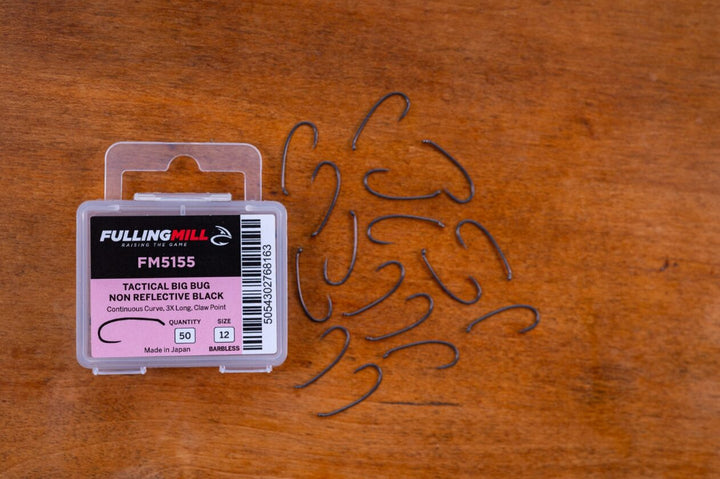 Fulling Mill 5155 Tactical Big Bug Non-Reflective Black Hook - Barbless