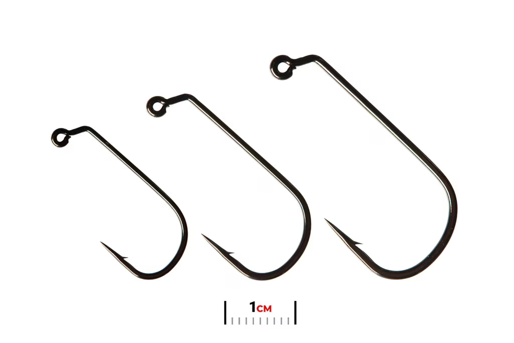 black nickel fishing hooks VMC Bladed Hybrid Treble Short carbon steel construction and a forged designed that is made to stand VMC Tournament Circle Hook 6/0
