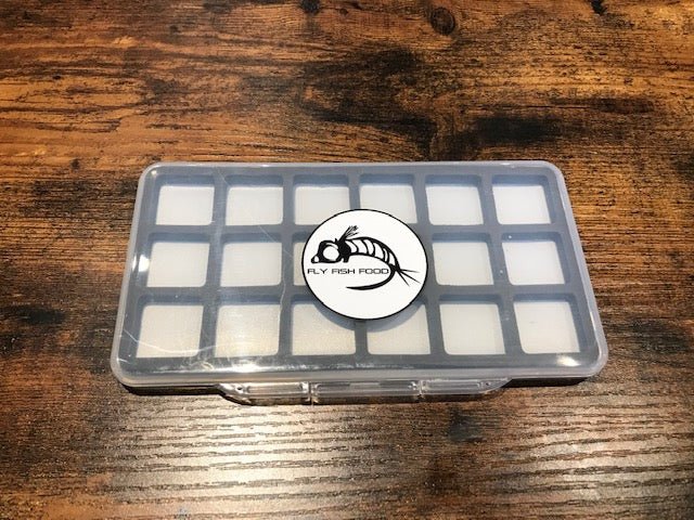 Fly Fish Food Logo Fly Box, Super Slim 18 Magnetic Compartments - Large - Fly Boxes - Fly Fish Food