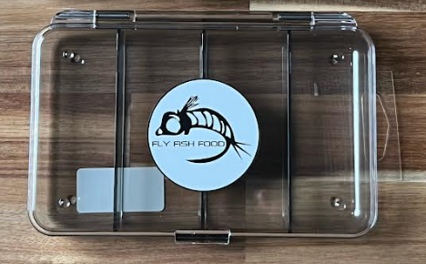 Fly Fish Food Logo Fly Box, Ultra Clear 4 Compartments, Small