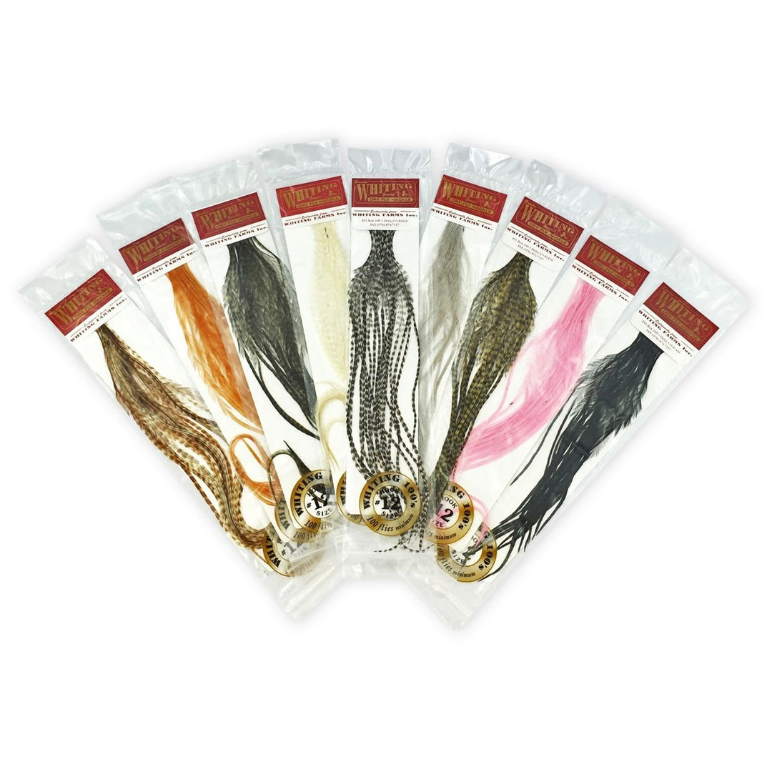 Whiting 100 Pack Dry Fly Hackle  - Golden Badger - 14