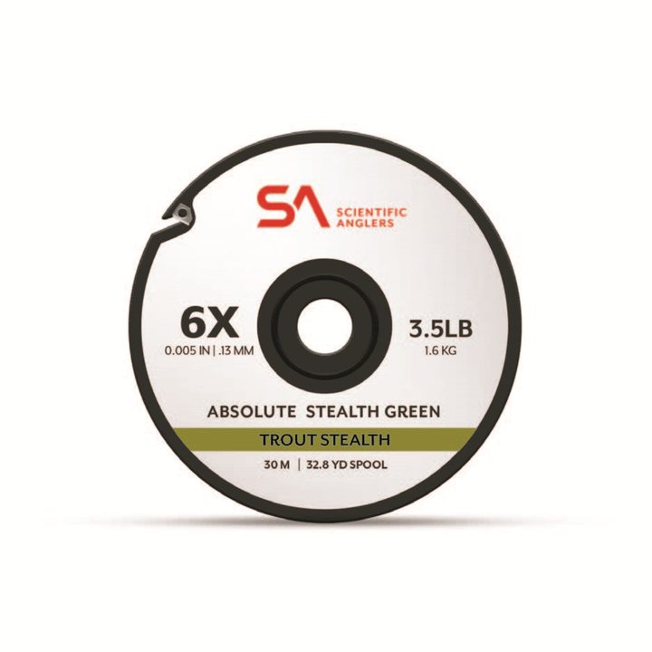 Scientific Anglers Absolute Stealth Green Trout Stealth Tippet - 30m - Tippet, Leader & Accessories - Fly Fish Food
