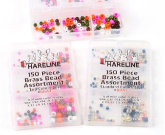Hareline 150 Piece Brass Bead Assortment - Beads - Fly Fish Food