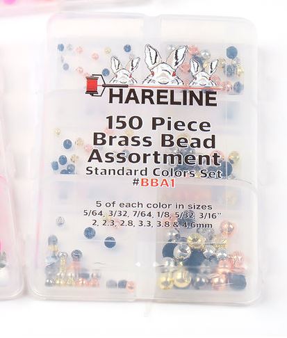Hareline 150 Piece Brass Bead Assortment - Beads - Fly Fish Food