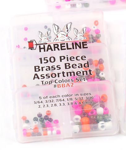 Hareline 150 Piece Brass Bead Assortment - Beads - Fly Fish Food
