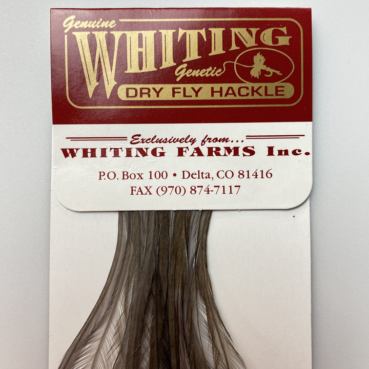Whiting 100 Pack Dry Fly Hackle  - Dark Dun - 12