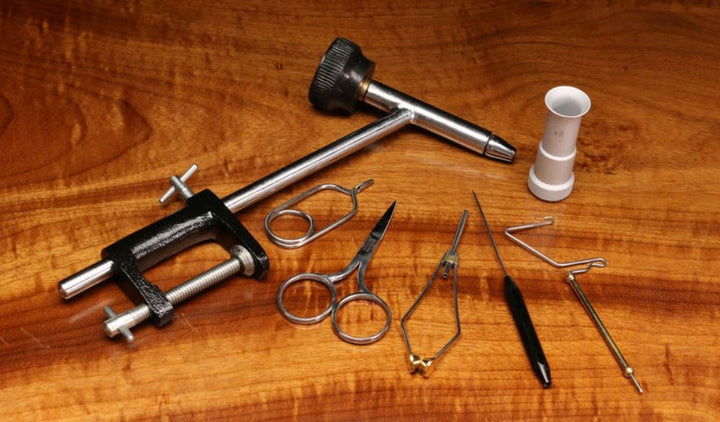 Hareline Fly Tying Material Kit With Economy Tools and Vise