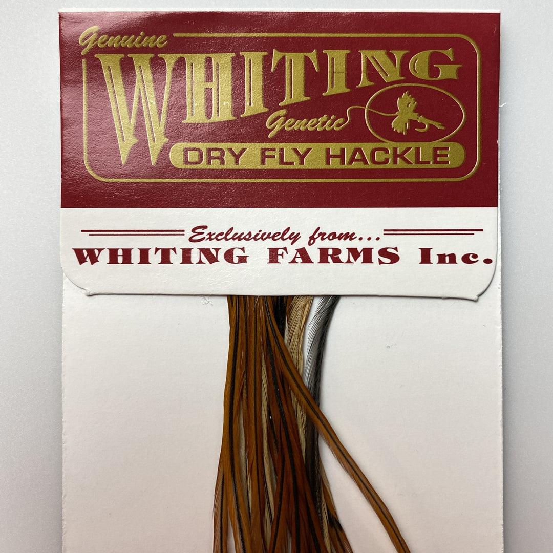 Whiting 100 Pack Dry Fly Hackle  - Furnace - 18