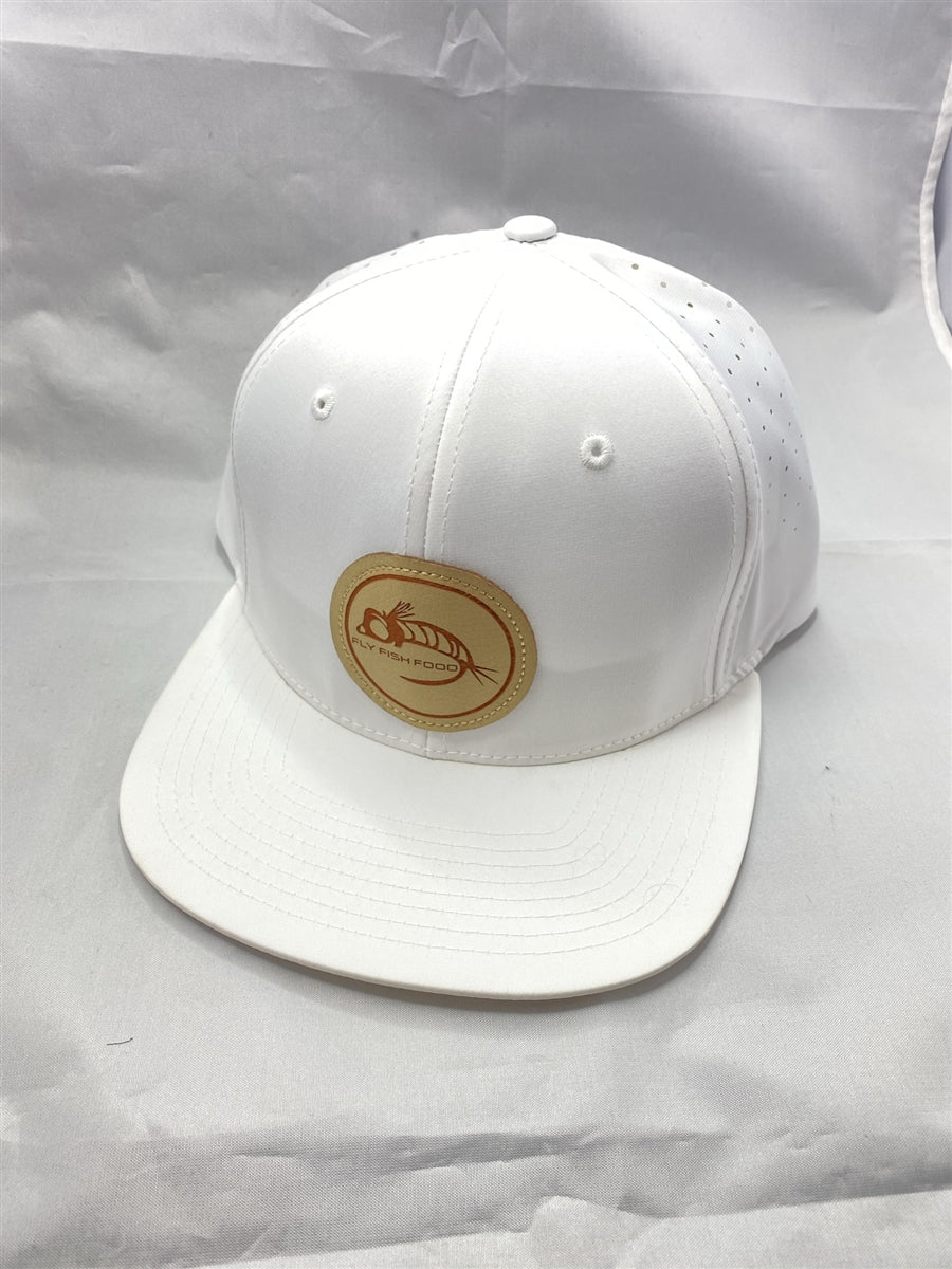 Fly Fish Food Golf Logo Hat - White