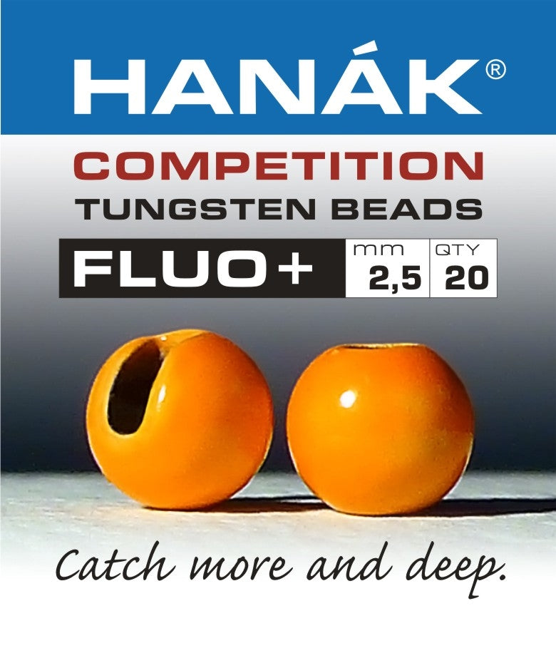 Hanak Fluo+ Slotted Tungsten Beads