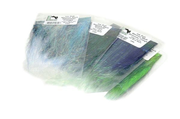 Ice Dub Minnow Back Shimmer Fringe - Synthetic Fibers & Flash - Fly Fish Food