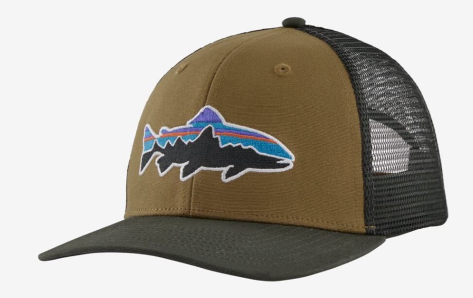 Patagonia Fitz Roy Trout Trucker Hat (White w/ Classic Tan)