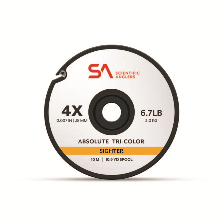 Scientific Anglers Absolute Tri - Color Sighter Tippet - 10m - Tippet, Leader &amp; Accessories - Fly Fish Food