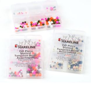 Hareline 150 Piece Slotted Tungsten Bead Assortment