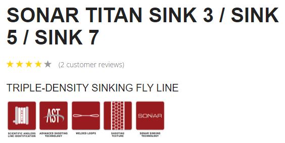 Scientific Anglers Sonar Titan Sink 3/Sink 5/Sink 7 Fly Line
