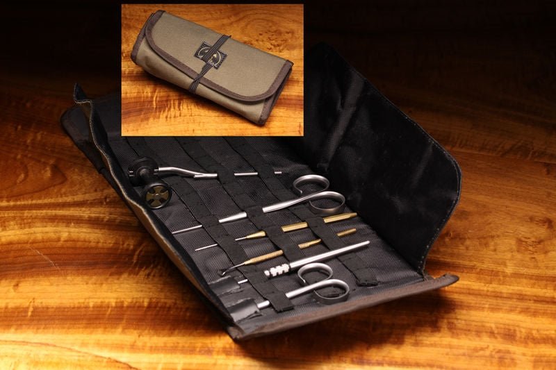 Hareline Roll Up Tying Tool Pouch - Fly Tying Accessories - Fly Fish Food