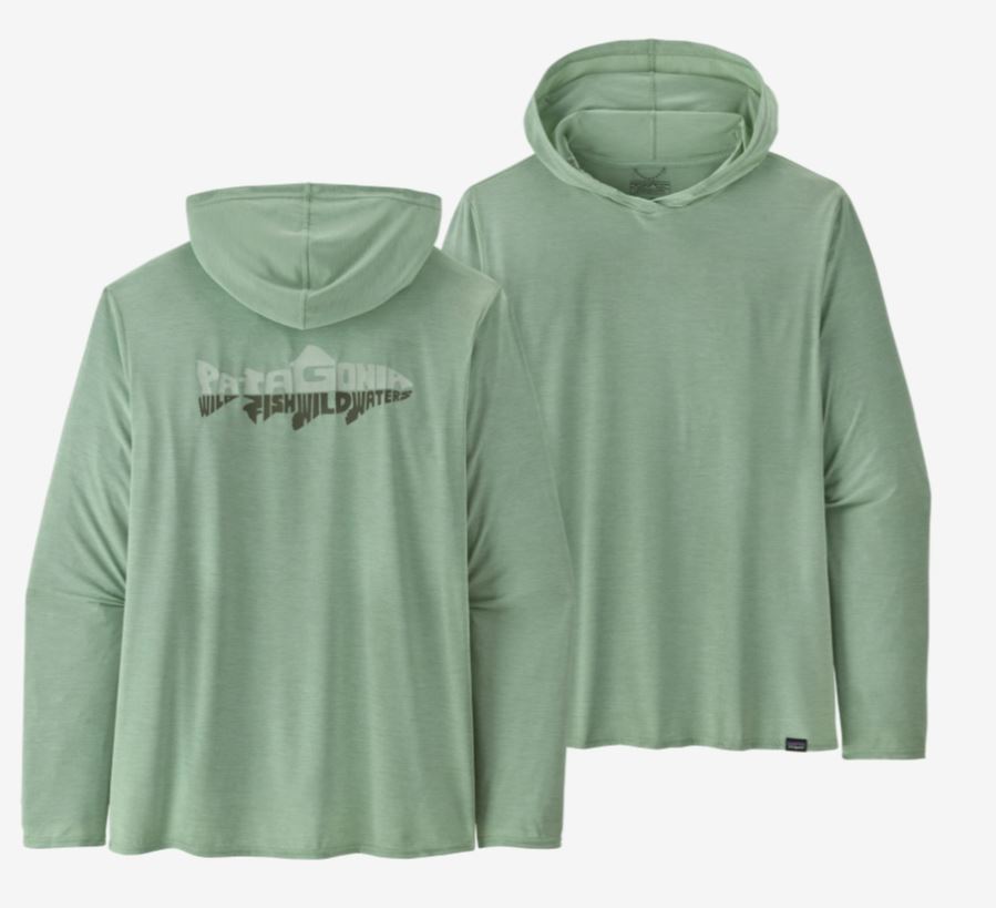 Patagonia Men's Capilene Cool Daily Graphic Hoody - Relaxed XL / Wild Waterline: Tea Green X-Dye