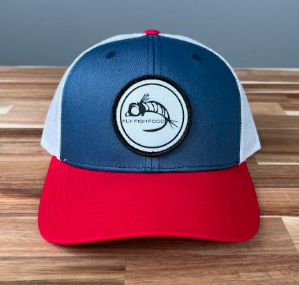 Fly Fish Food Logo Hat - Lt. Navy/White/Red