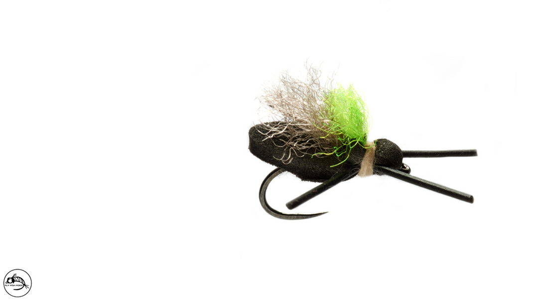 Mini Flopper Black Barbless Size 12 – Fly Fish Food