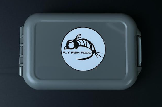 Fly Fish Food Logo Fly Box - Gray Double Sided, Medium W/Easy Grip Foam