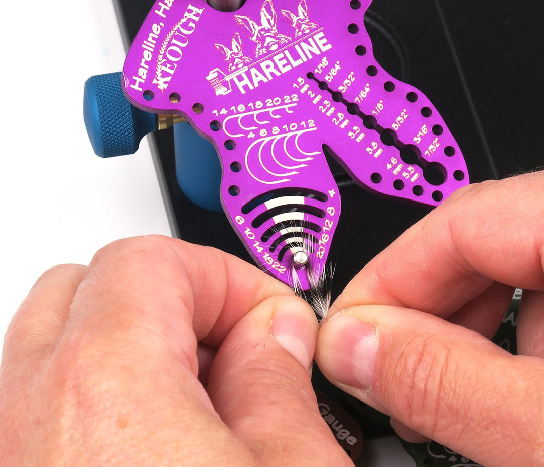 fake fish hook gauges Hackle, Hook, and Bead Gauge Anodized : Hareline Purple