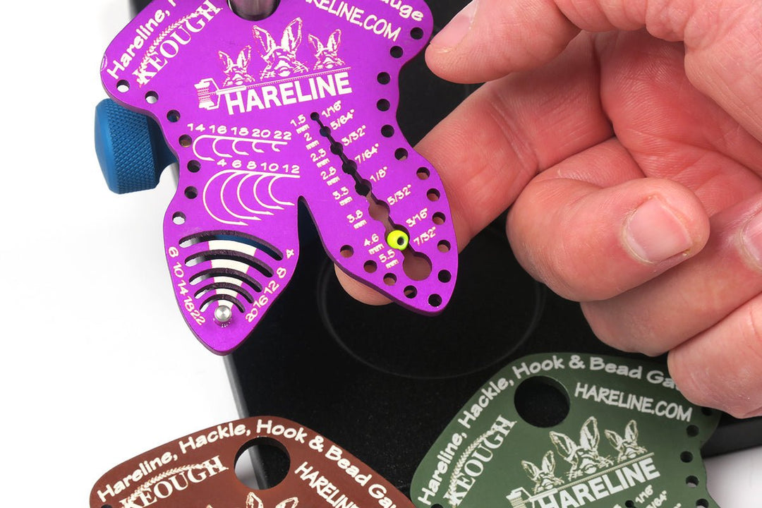 fake fish hook gauges Hackle, Hook, and Bead Gauge Anodized : Hareline Purple